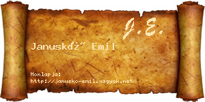 Januskó Emil névjegykártya